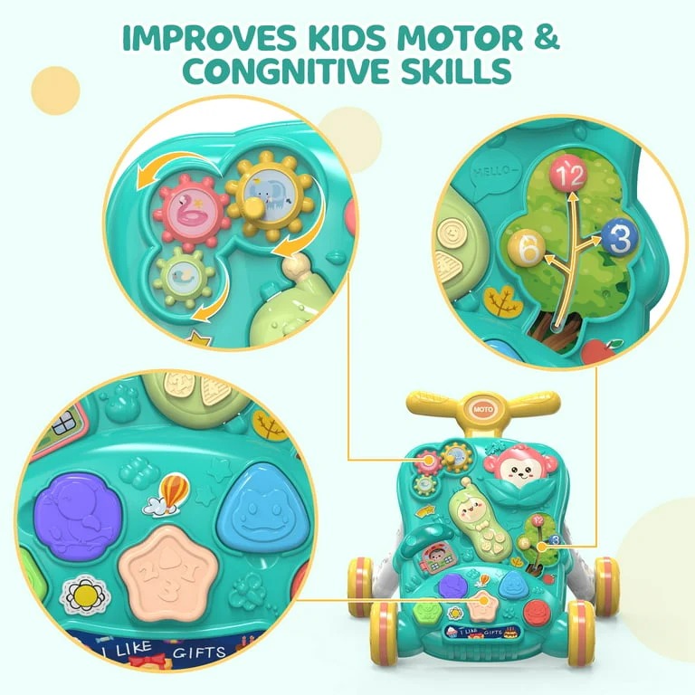 Multi-Activity Baby Walker with Interactive Learning Panel