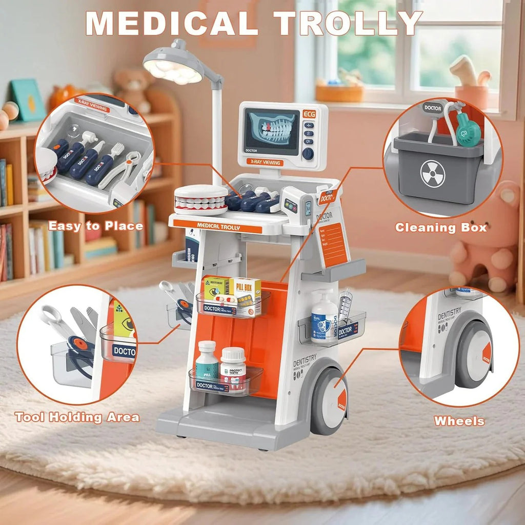 Realistic Medical Trolley Playset