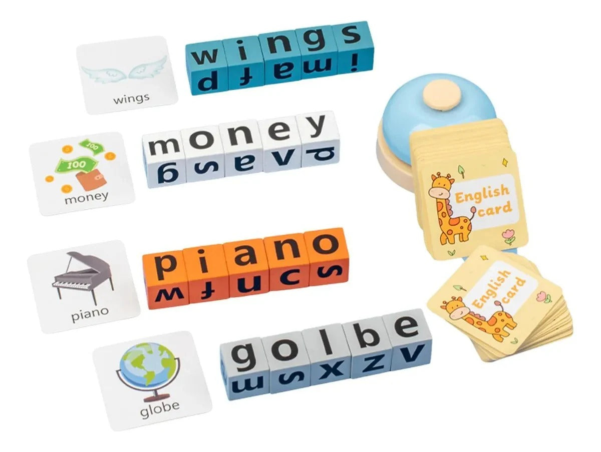 Early Education Wooden Spelling Blocks Game with Buzzer