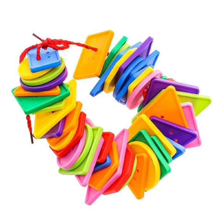 Colorful Shape Buttons Lacing & Threading Activity Set