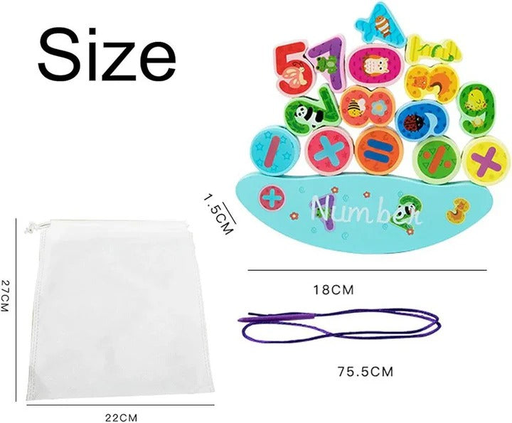 Wooden Balancing & Lacing Activity Set