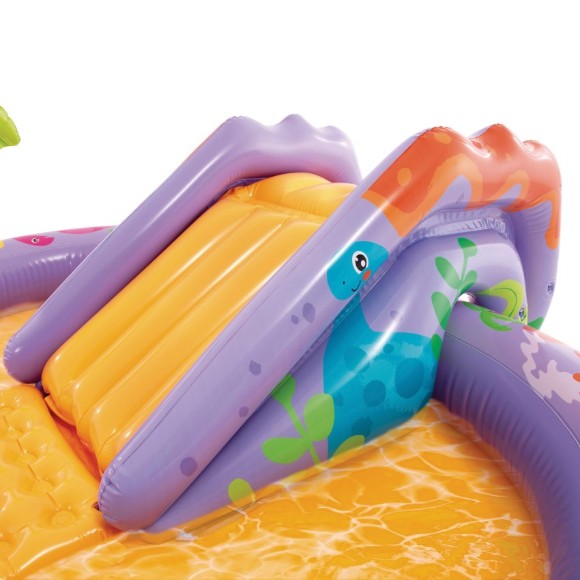 INTEX Dino Park Inflatable Water Play Center with Slide and Sprayer - 201 × 157 × 69 cm