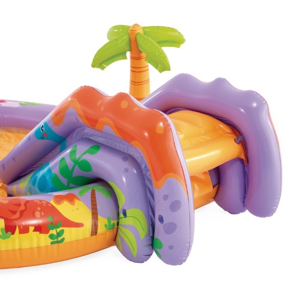 INTEX Dino Park Inflatable Water Play Center with Slide and Sprayer - 201 × 157 × 69 cm