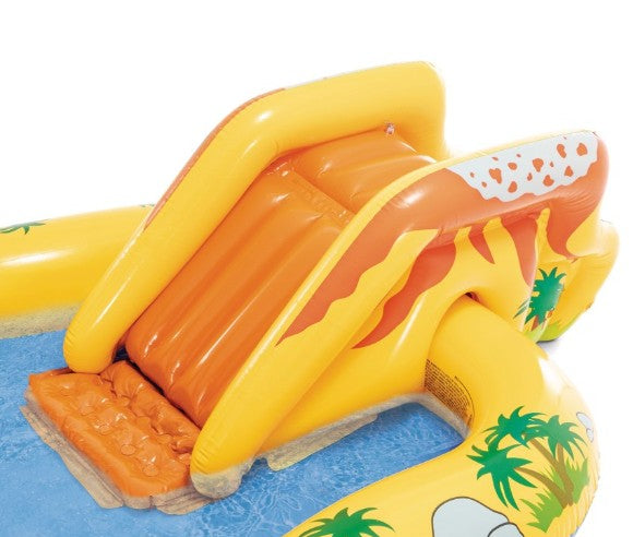INTEX Dinosaur Inflatable Water Play Center with Slide & Sprayer - 249 × 191 × 109 cm