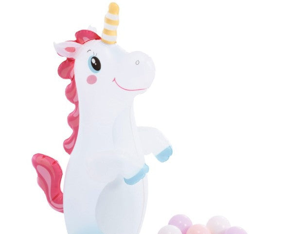 INTEX Inflatable Unicorn Castle Play Center with Slide – 196 × 178 × 127 cm