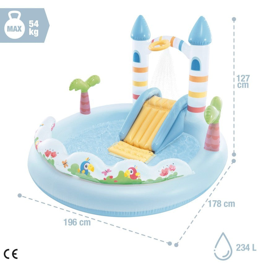 INTEX Inflatable Unicorn Castle Play Center with Slide – 196 × 178 × 127 cm