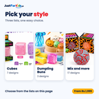 Pick your style: NeeDoh cubes, dumpling buns and mix designs