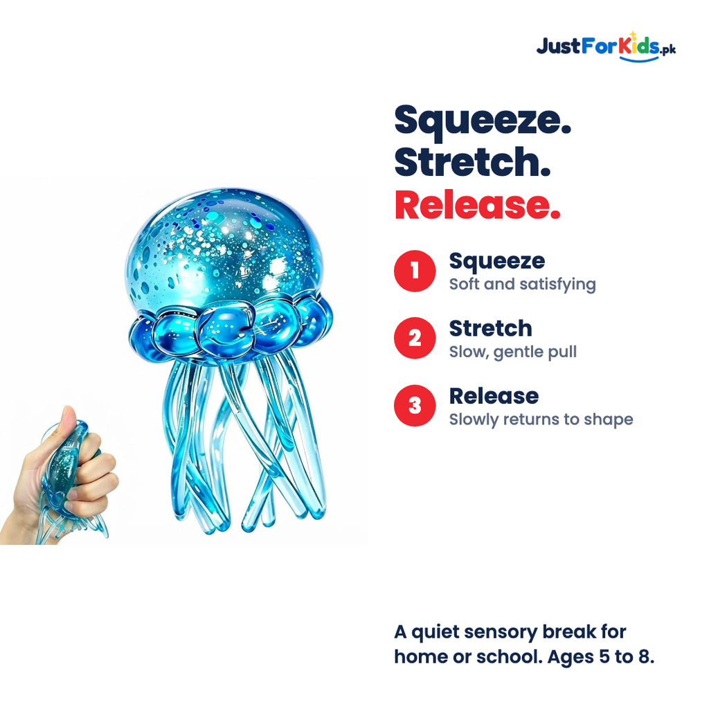 NeeDoh jellyfish squishy: squeeze, stretch and release