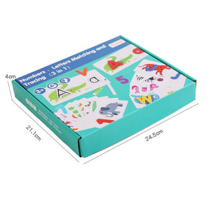 3 in 1 Wooden Number, Letter Matching and Tracing