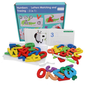 3 in 1 Wooden Number, Letter Matching and Tracing - JustForKids