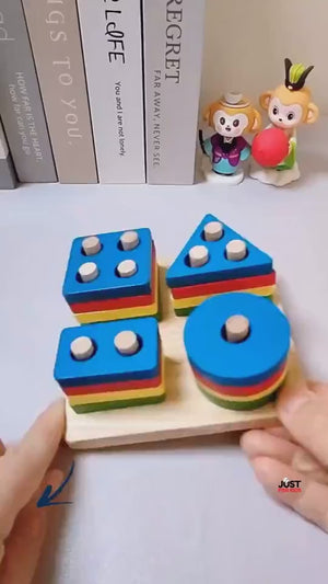 Wooden Shape Stacking - Montessori Educational Learning Toy video preview 1