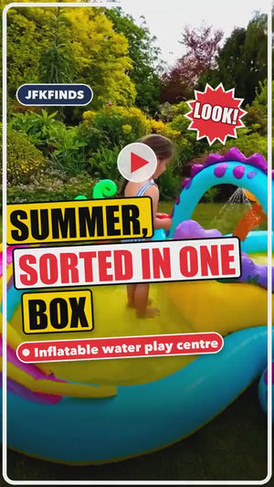 INTEX Dino Ride Inflatable Play Center with Slide & Dinosaur Sprayer video preview 1