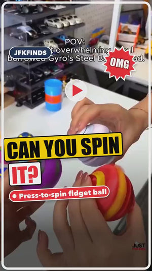 Stress Relief Ball Press-to-Spin Fidget - Assorted Colors video preview 1