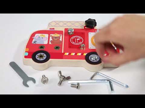 Wooden Montessori Disassembly Fire Truck Screw Board
