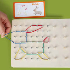 Wooden Nail Board Puzzle 2-IN-1