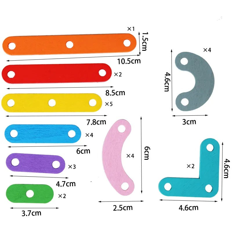 Wooden Nail Board Puzzle 2-IN-1 - JustForKids