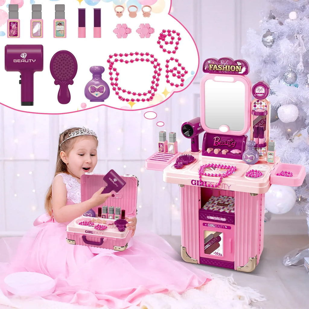 Kids Beauty Makeup Vanity Suitcase