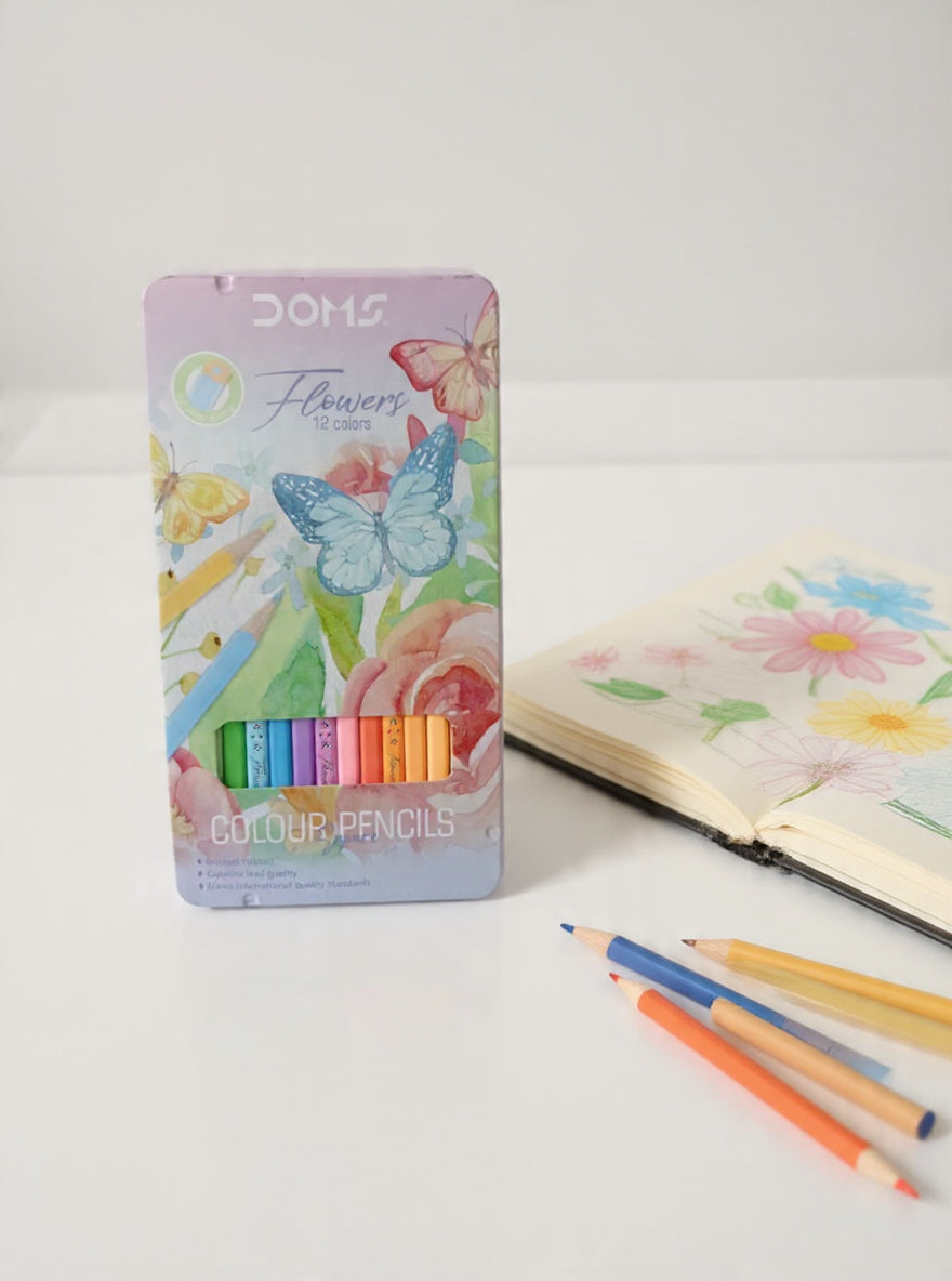 12 in 1 DOMS Flowers Colour Pencils set