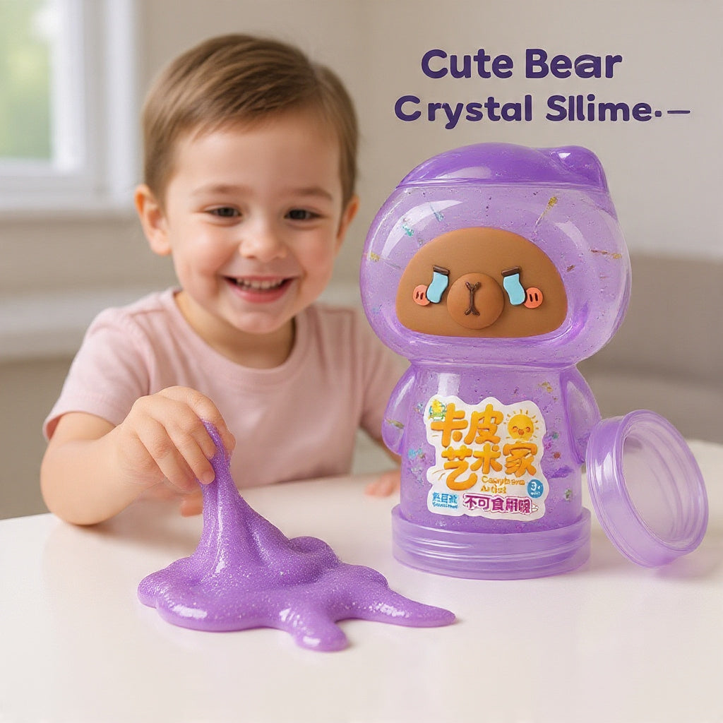 Cute Cartoon Crystal Slime Toy – Glitter Jelly Figure