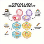 Cute Bento Box Eraser Set - Assorted Design