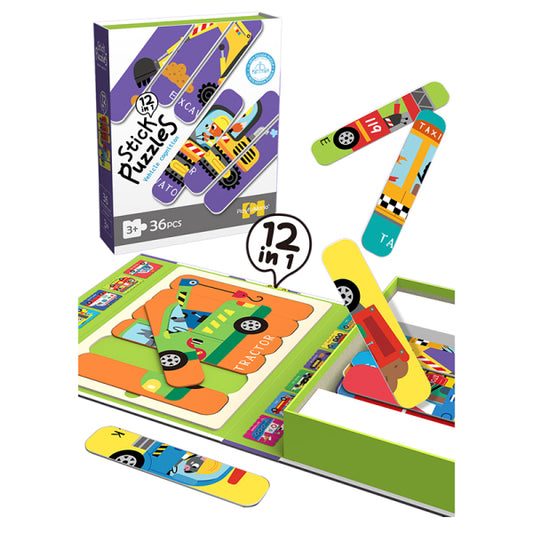 Vehicle Stick Puzzle - 36 Pieces - Educational Toys