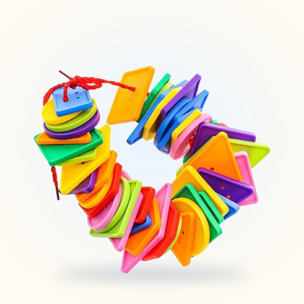 Colorful Shape Buttons Lacing & Threading Activity Set