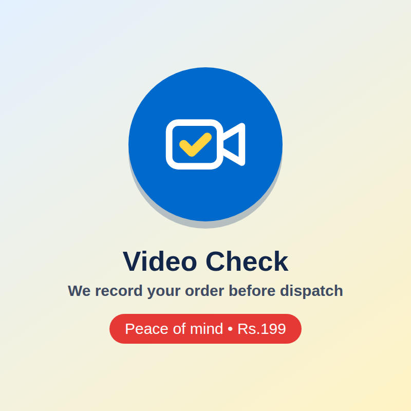 Video Check Before Dispatch – we record your order before it ships
