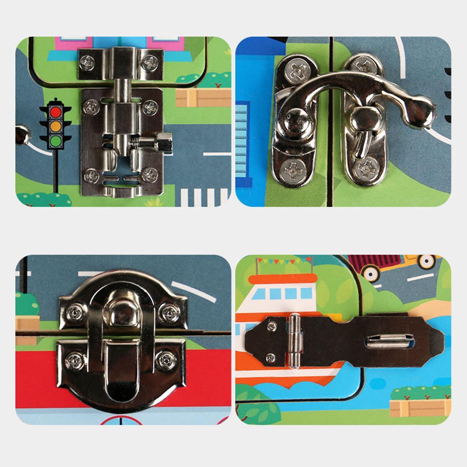 Wooden Animal Door Lock Activity Busy Board