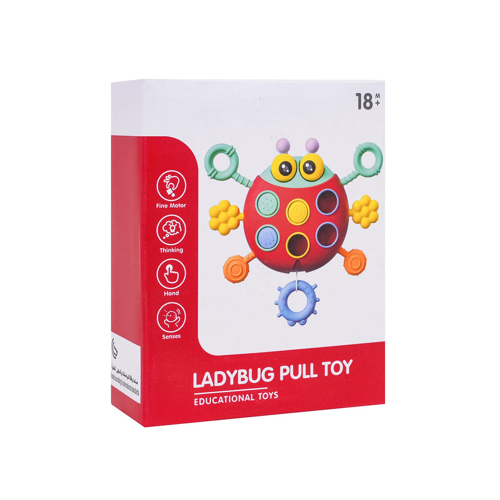 ladybug-shaped pull string rattle
